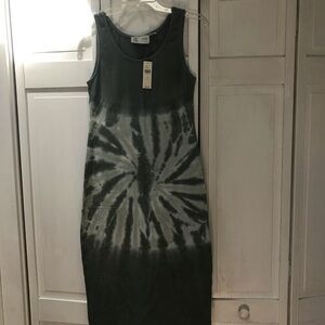 Anthropologie NWT Olive green tie die Tank Dress- S